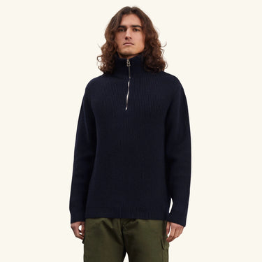 Another Aspect Zip Up Sweater - Navy