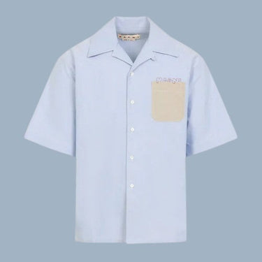 Marni Short Sleeve Cotton Shirt - Light Blue