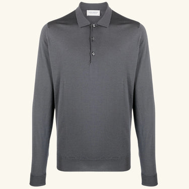 John Smedley Cotswold LS Polo - Slate Grey