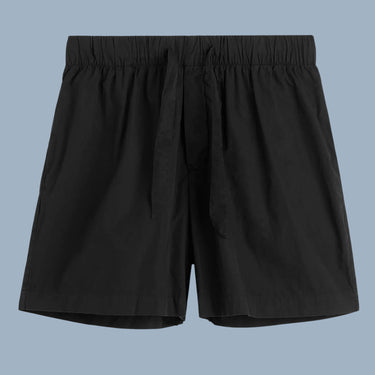 Tekla Cotton Poplin Shorts - Black