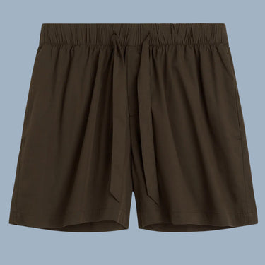 Tekla Cotton Poplin Shorts - Brown