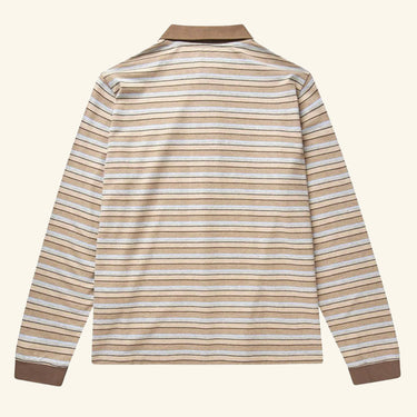 Saks Potts Serena Polo Shirt - Brown Shadow Stripe