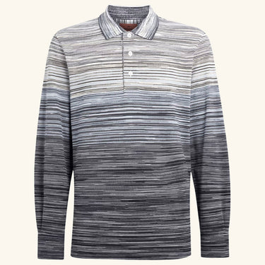 Missoni LS cotton Piqué Polo Shirt - Grey/Blue