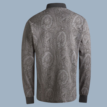 Etro Paisley Long Sleeve Polo - Grey
