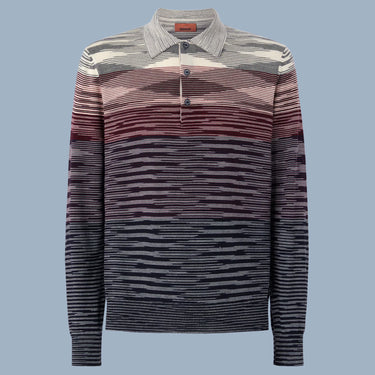 Missoni Long Sleeve Polo - Red Tones