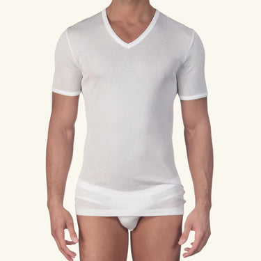 Oscalito Cotton V-Neck T-Shirt - White