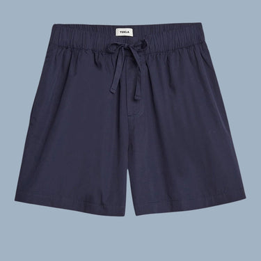 Tekla Cotton Poplin Shorts - Navy
