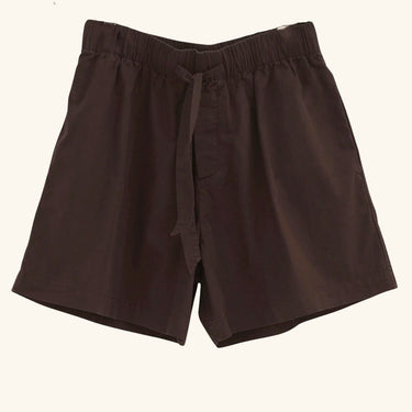 Tekla Cotton Poplin Shorts - Brown