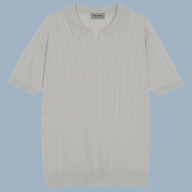 John Smedley Roper Ribbed Polo - Beige