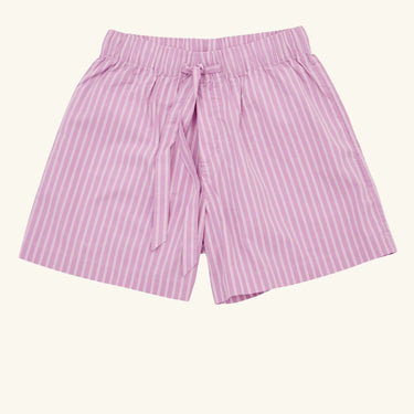 Cotton Poplin Pyjamas Shorts - Pink Stripes