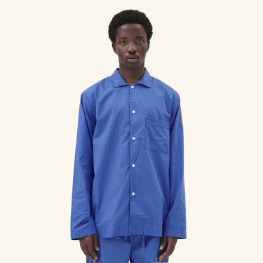 Tekla Cotton Poplin Pyjamas Shirt - Royal Blue