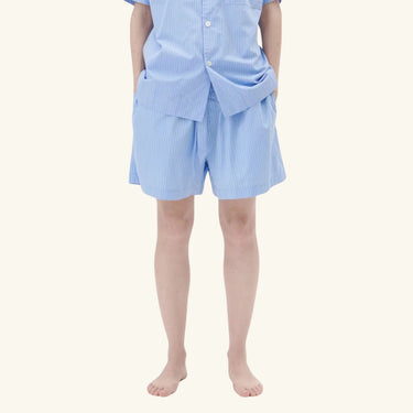 Cotton Poplin Pyjamas Shorts - Pin Stripes