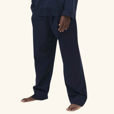 Tekla Cotton Poplin Pyjamas Pants - Navy