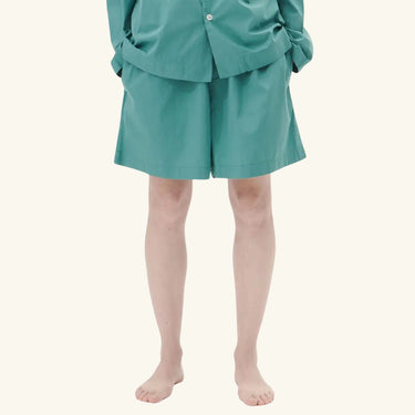 Tekla Cotton Poplin Shorts - Vintage Green