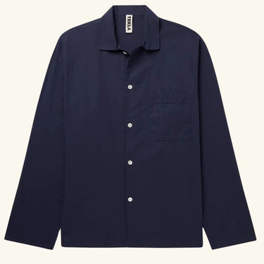 Tekla Cotton Poplin Pyjamas Shirt - Navy